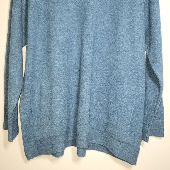 Pure Jill Blue Alpaca Blend Pocket Sweater Large Petite - Picture 2 of 10